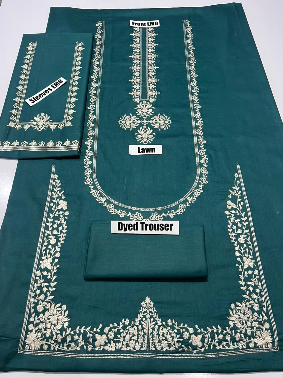 Lawn 2-Piece Embroidery Suit-Zinkish Green