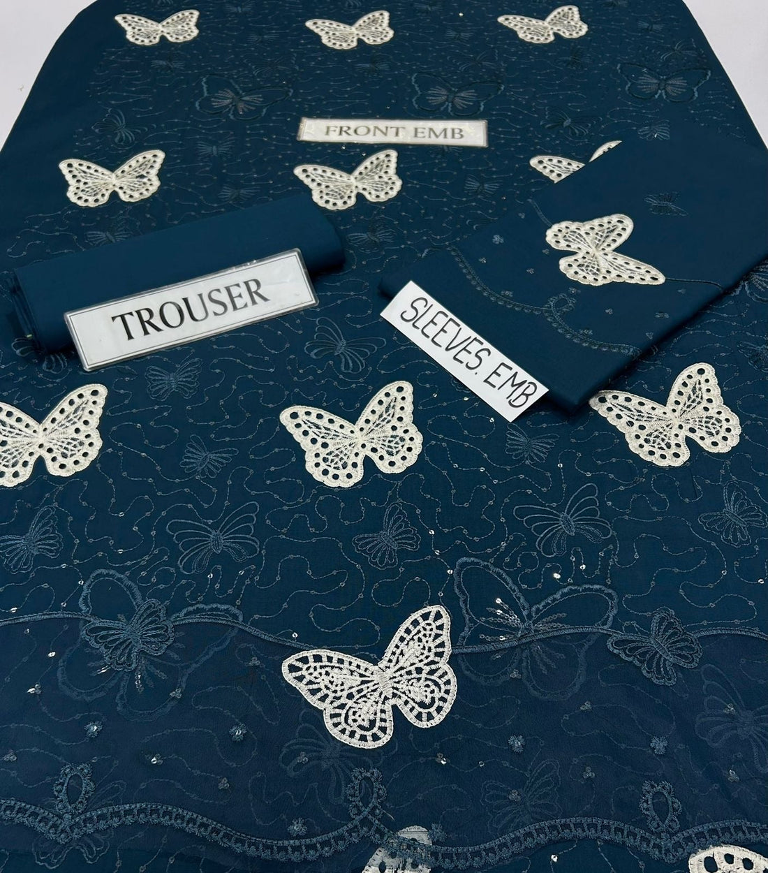 Lawn butterfly 2 PC chikankari with sequins Zinc