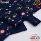 2PC PREMIUM PURE LAWN FLORAL EMBROIDERED-Navy Blue