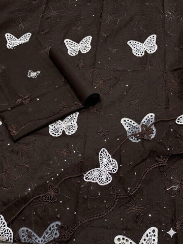 Lawn butterfly 2 PC Chocolate Chikankari With Sequence